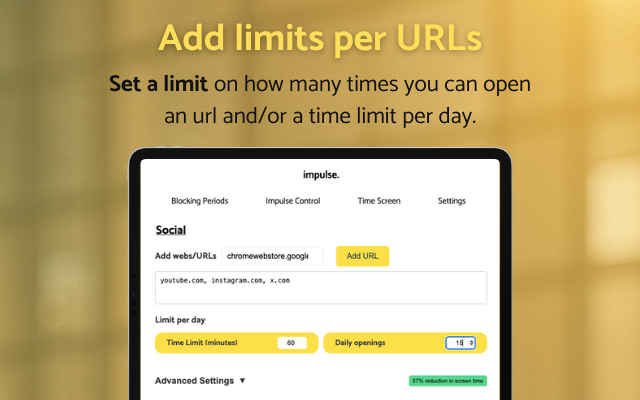 Impulse. Website Blocker & Focus Screen Time Control chrome谷歌浏览器插件_扩展第3张截图