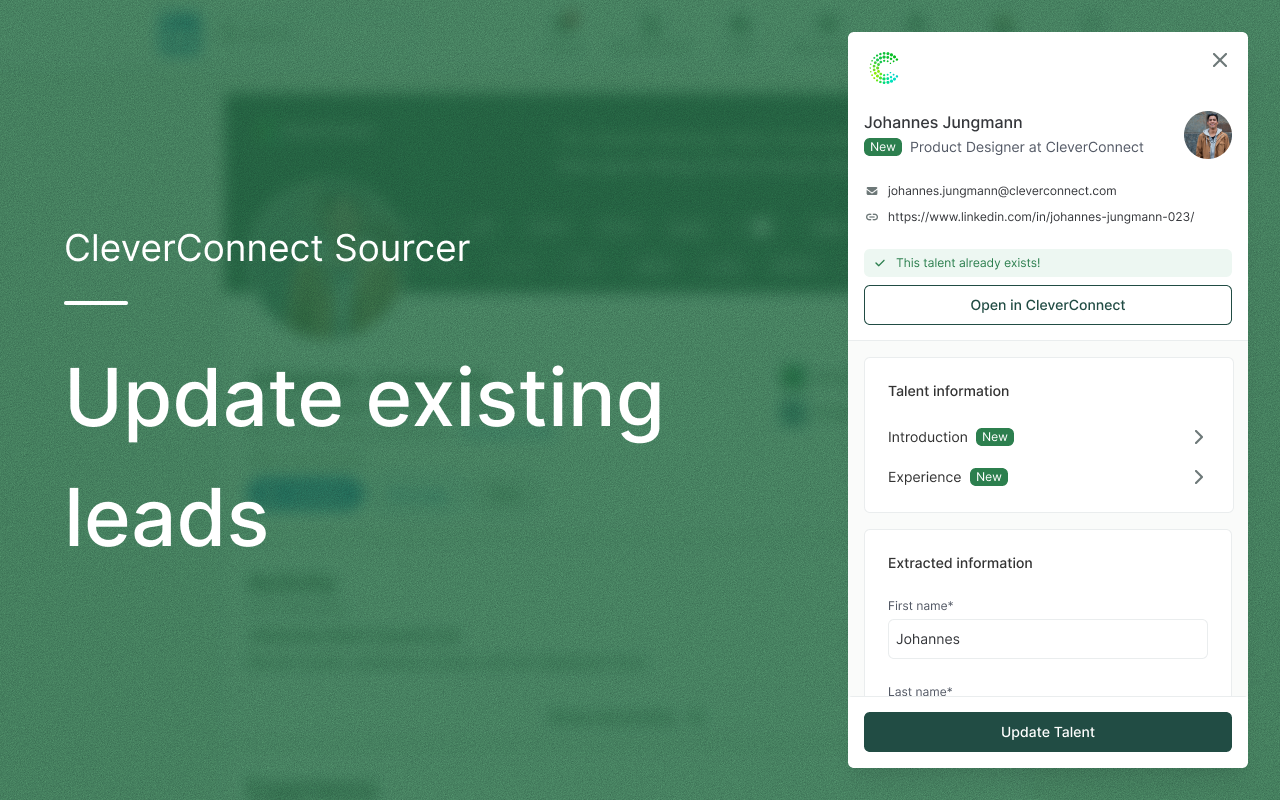 CleverConnect Sourcer chrome谷歌浏览器插件_扩展第4张截图