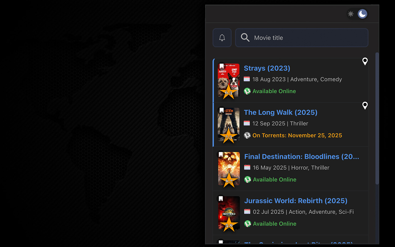 Movie Tracker List chrome谷歌浏览器插件_扩展第1张截图
