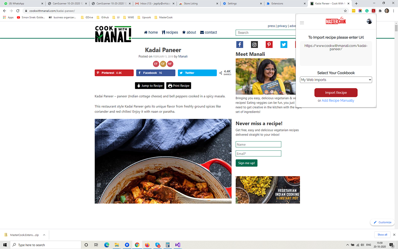 MasterCook chrome谷歌浏览器插件_扩展第2张截图