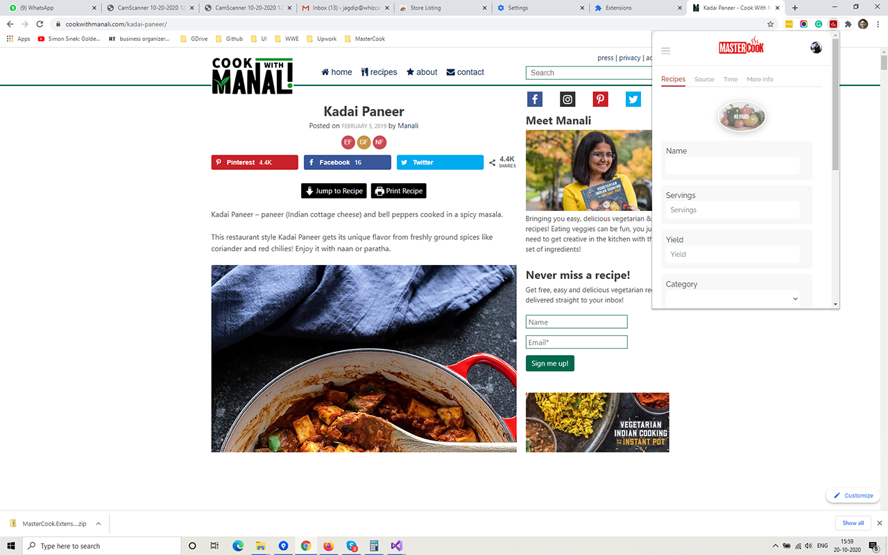 MasterCook chrome谷歌浏览器插件_扩展第4张截图