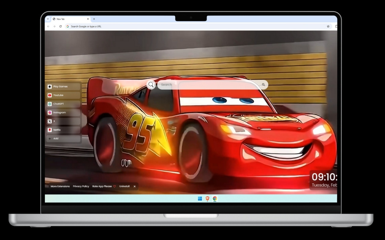 Lightning McQueen Live Wallpaper chrome谷歌浏览器插件_扩展第4张截图