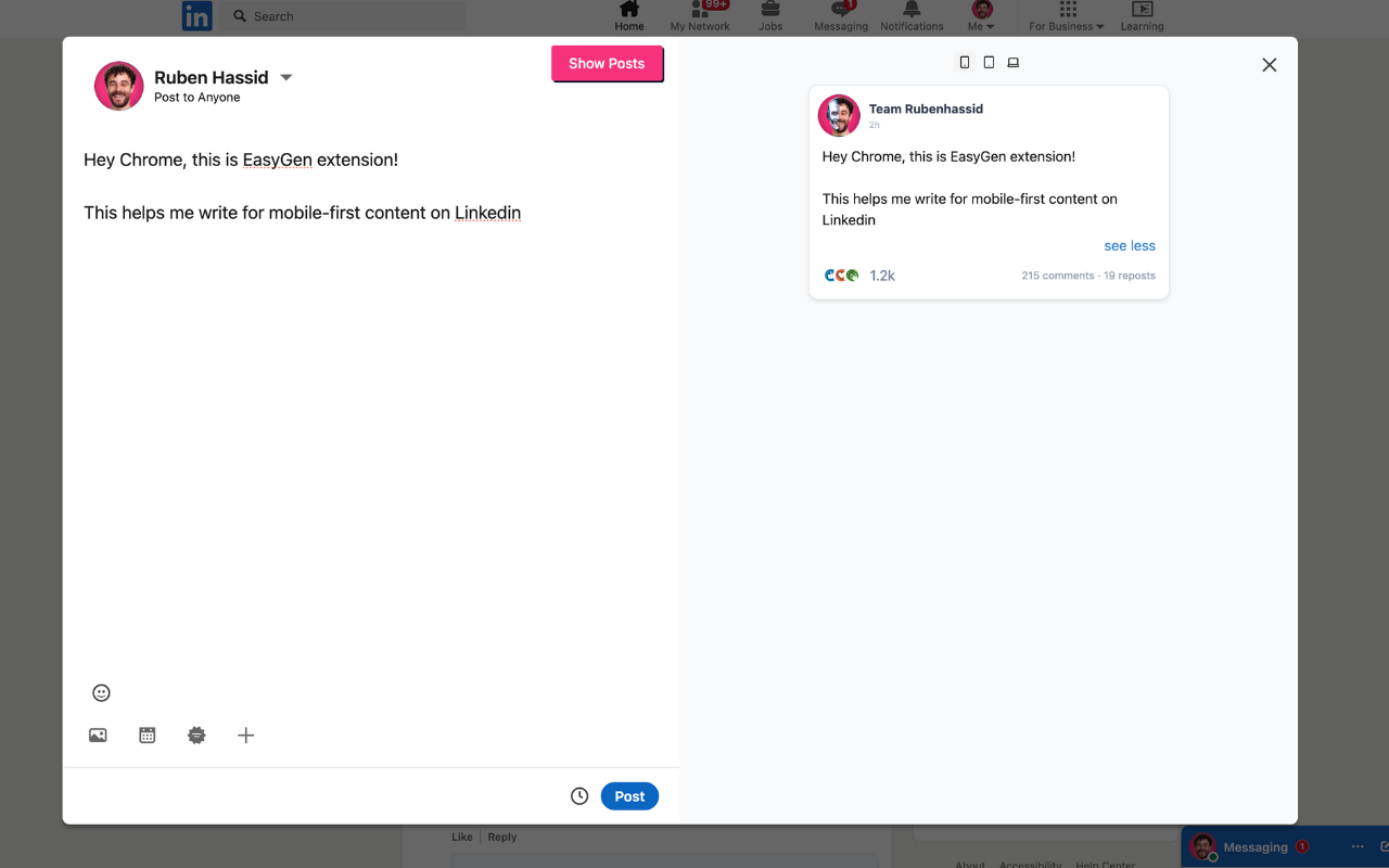 EasyGen - Intelligent LinkedIn content, made easy. chrome谷歌浏览器插件_扩展第1张截图