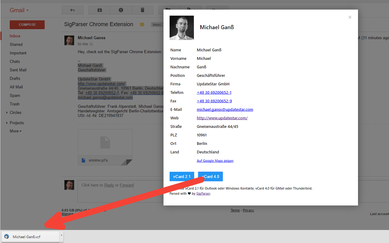 UpdateStar SigParser chrome谷歌浏览器插件_扩展第2张截图