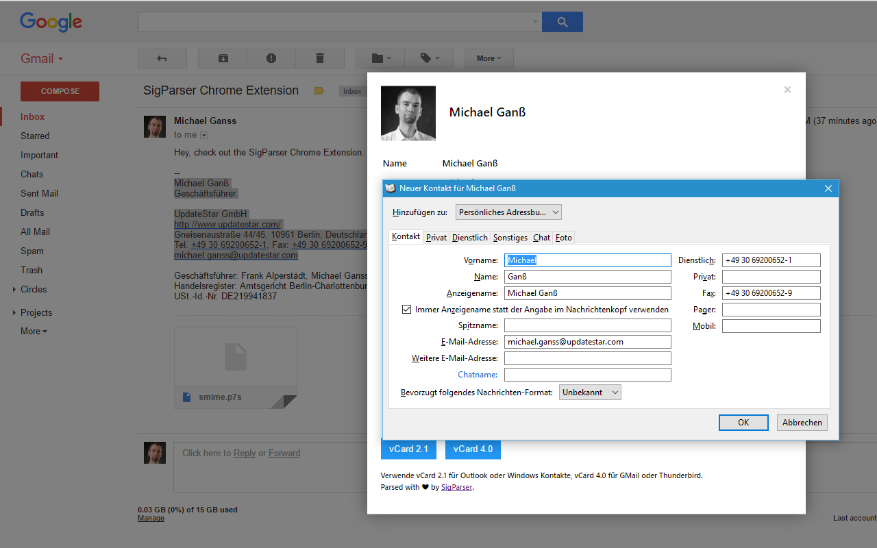 UpdateStar SigParser chrome谷歌浏览器插件_扩展第4张截图