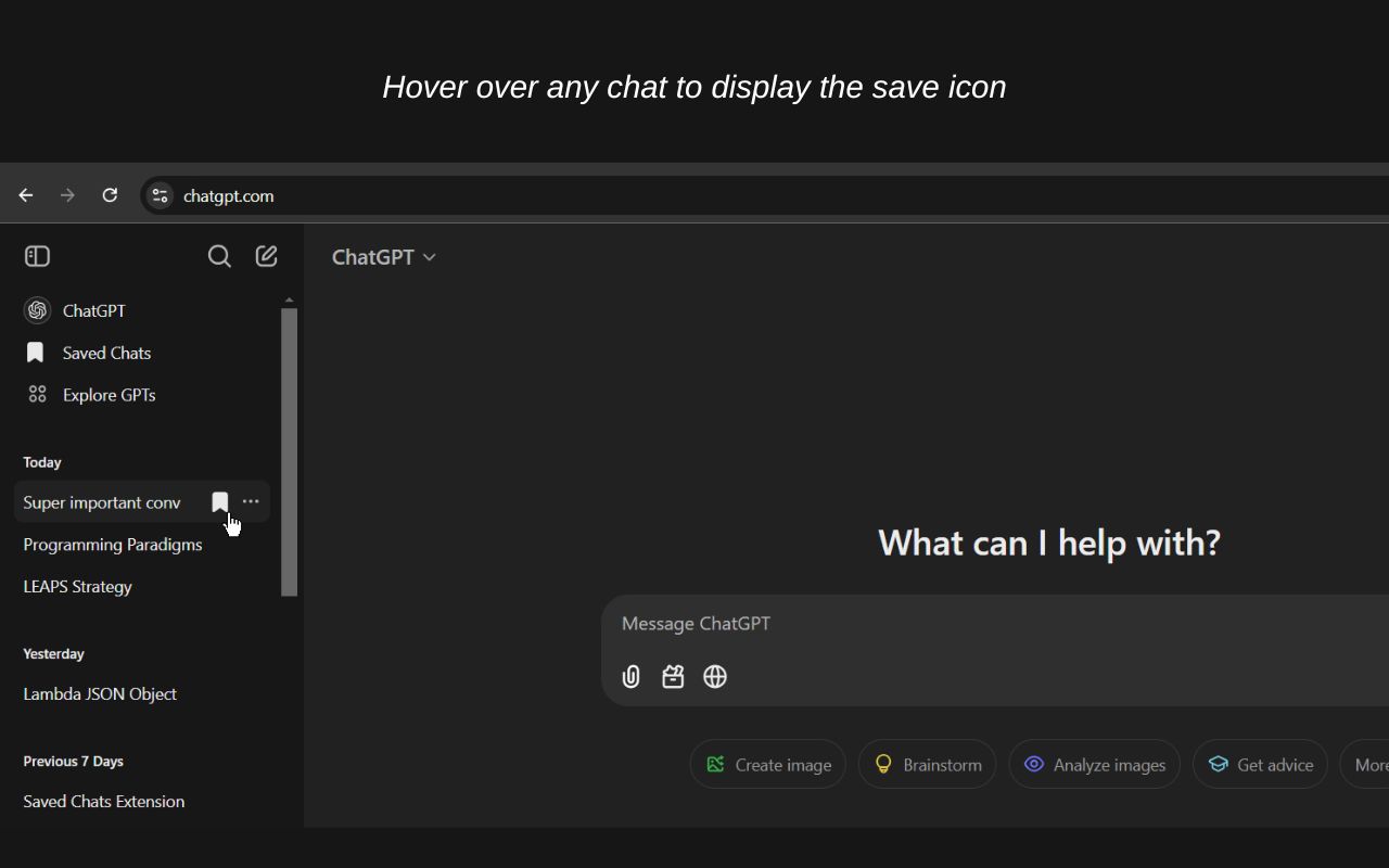 ChatGPT Saved Chats chrome谷歌浏览器插件_扩展第1张截图