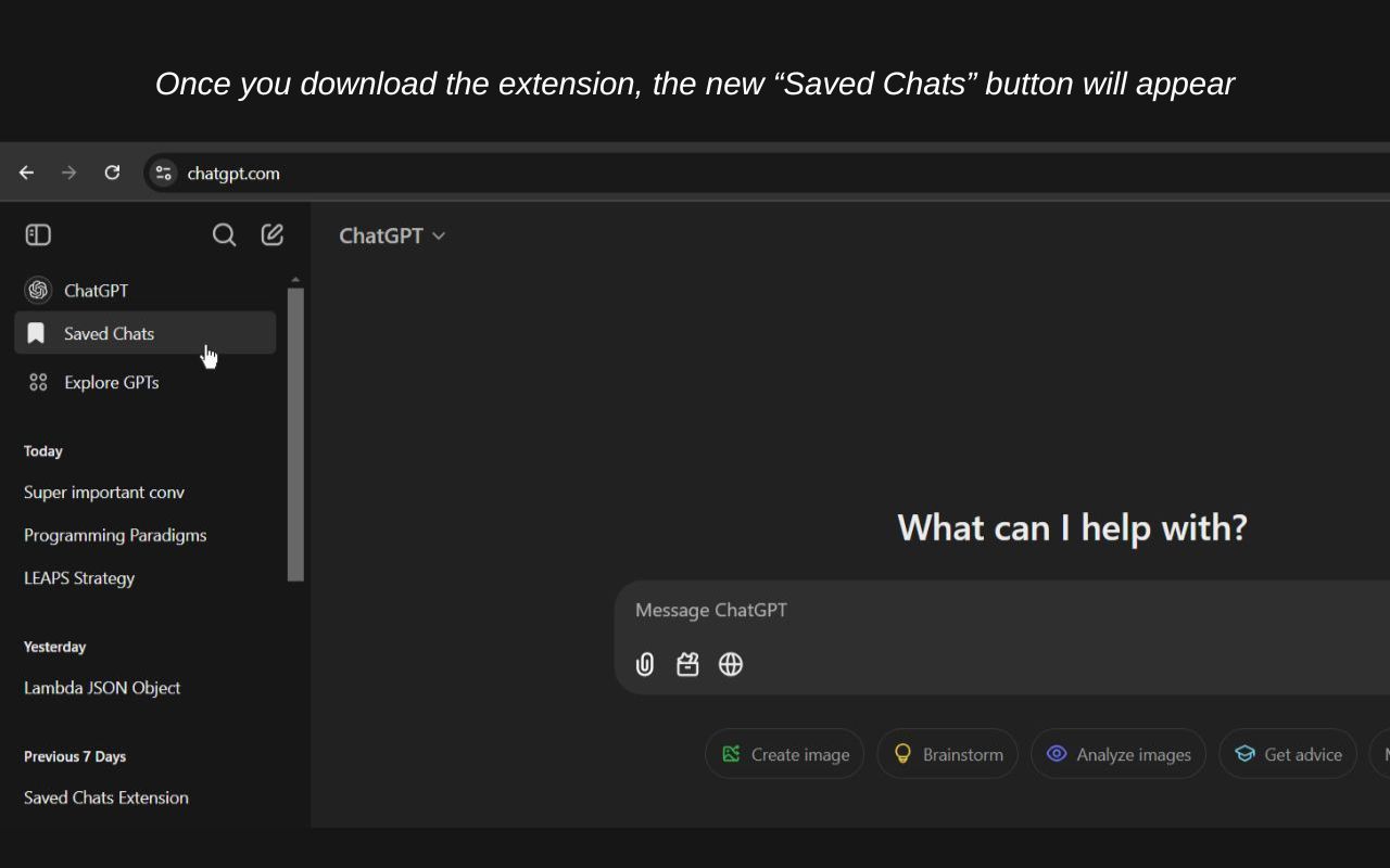 ChatGPT Saved Chats chrome谷歌浏览器插件_扩展第3张截图