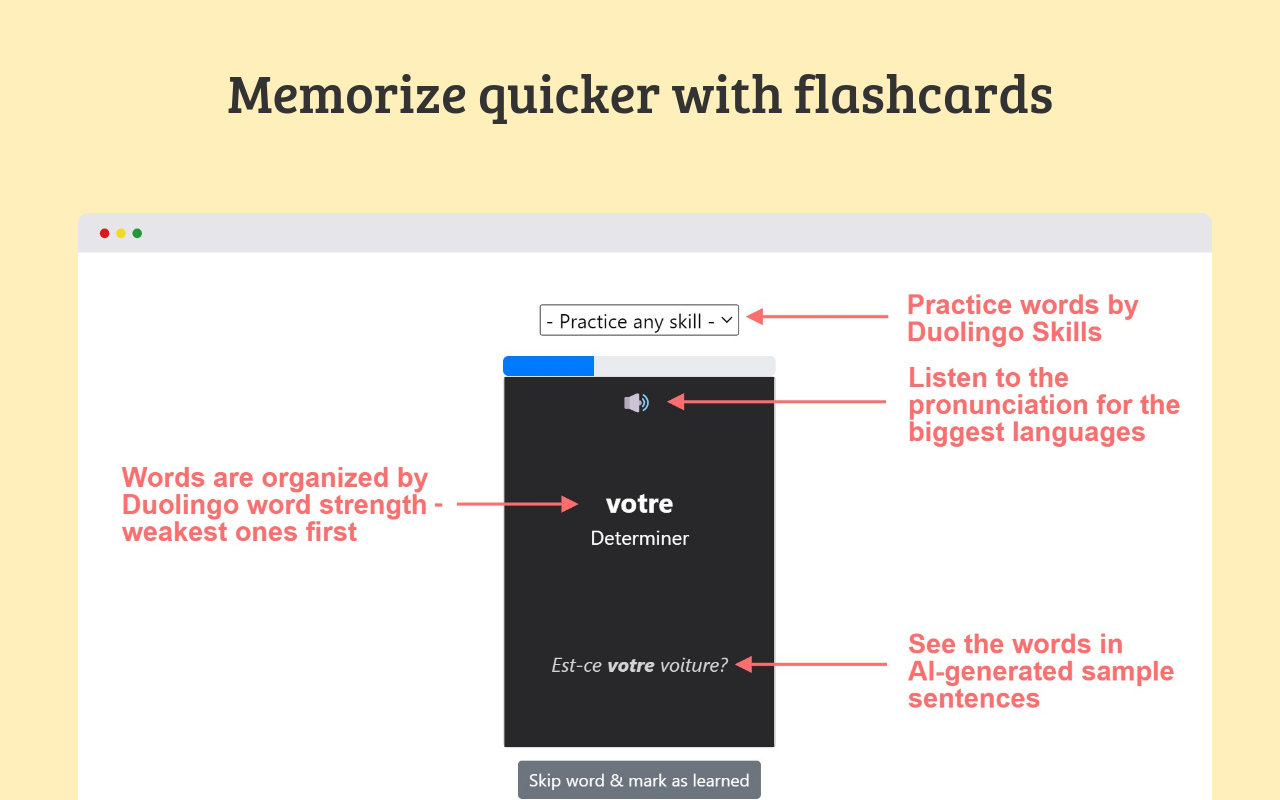 Duolingo Ninja chrome谷歌浏览器插件_扩展第1张截图