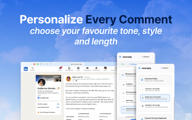 wisereply - AI LinkedIn Comment Generator chrome谷歌浏览器插件_扩展第3张截图