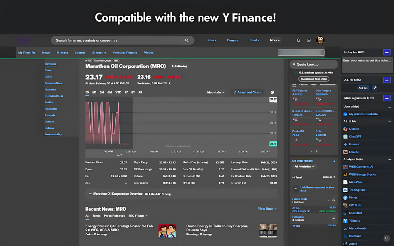 uFinance: Upgraded Y Finance Experience chrome谷歌浏览器插件_扩展第2张截图