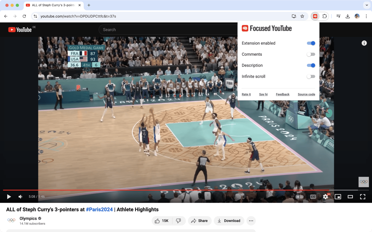 Focused Youtube chrome谷歌浏览器插件_扩展第3张截图