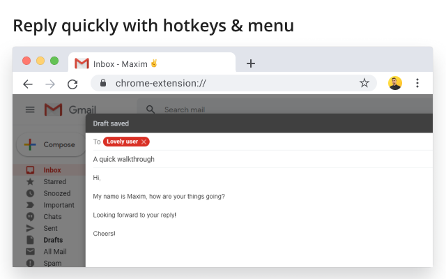 QuickReply chrome谷歌浏览器插件_扩展第1张截图