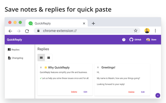 QuickReply chrome谷歌浏览器插件_扩展第3张截图