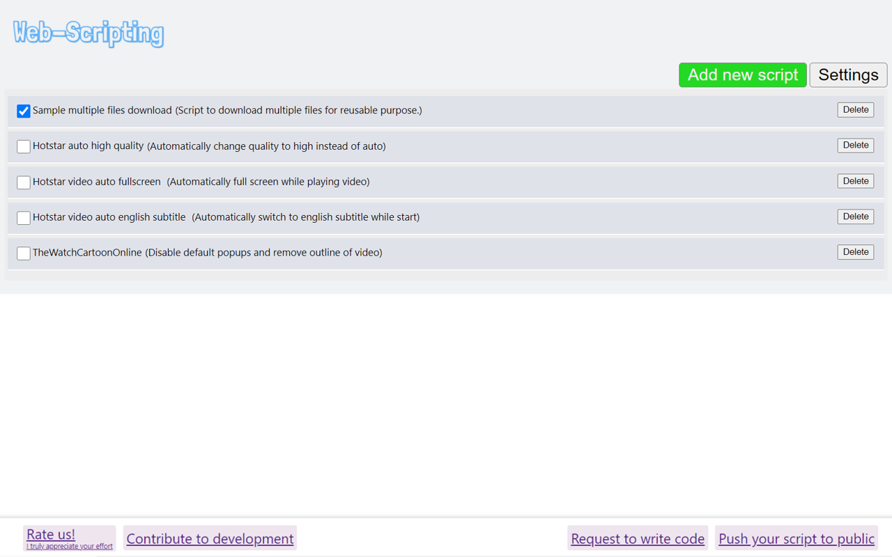 Website scripting chrome谷歌浏览器插件_扩展第1张截图