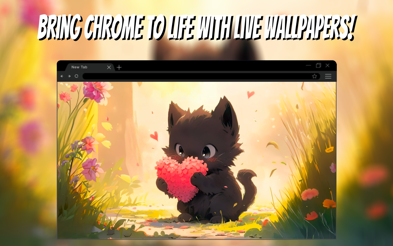 Cute Kitten Live Wallpaper New Tab chrome谷歌浏览器插件_扩展第1张截图