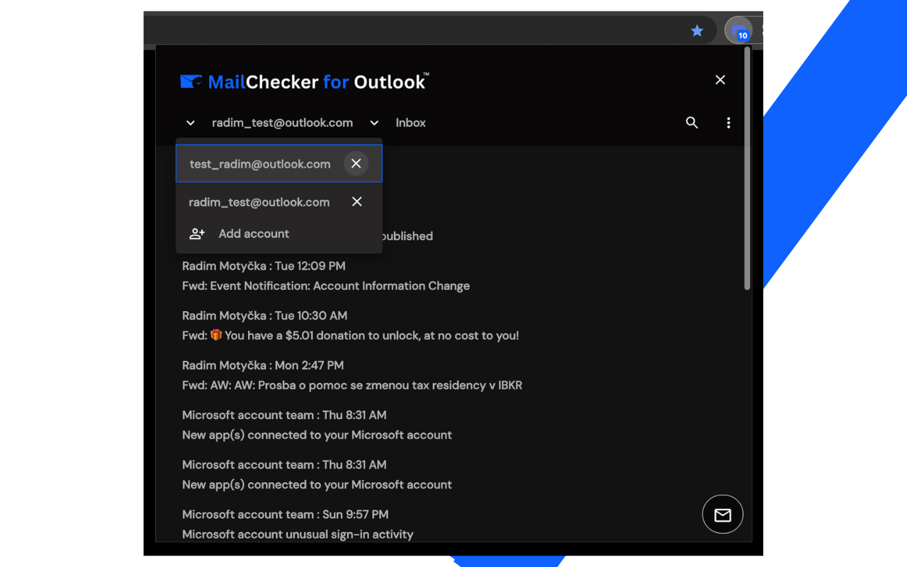 Mail Checker for Outlook™ | 将邮件保存为 PDF, TXT 或 HTML chrome谷歌浏览器插件_扩展第4张截图