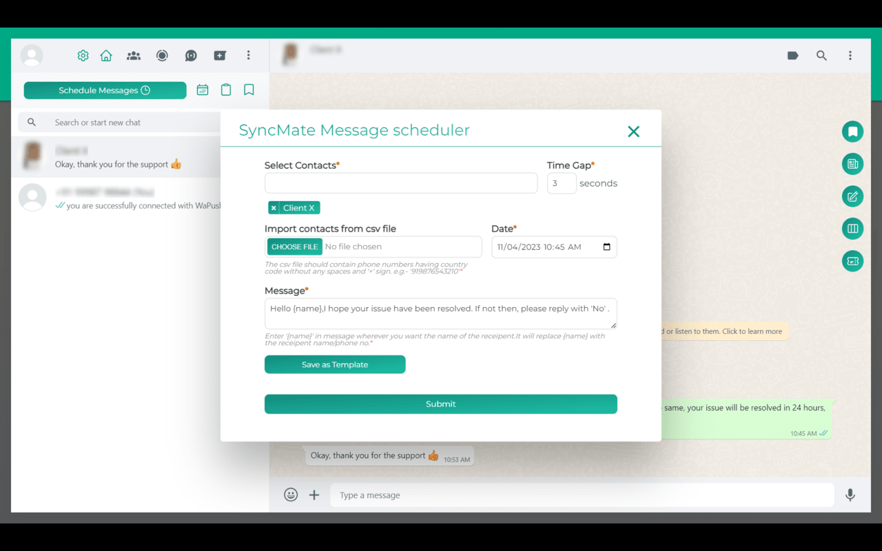WhatsApp Schedule, Backup, Bulk Messenger by SyncMate chrome谷歌浏览器插件_扩展第5张截图