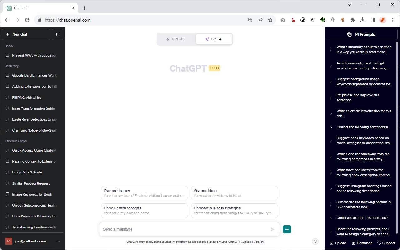PI Prompts · Prompt Library for LLM platforms chrome谷歌浏览器插件_扩展第3张截图