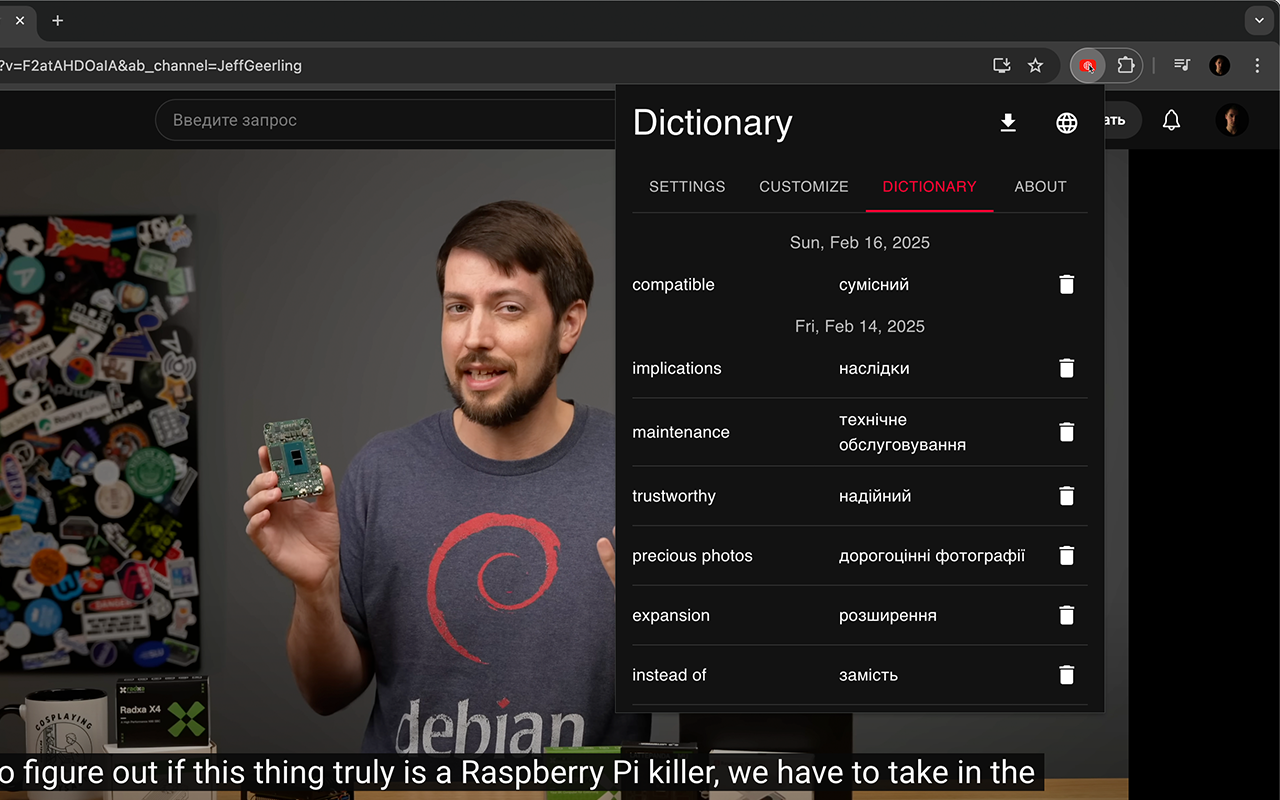 HoverTranslate - YouTube Subtitle Translator chrome谷歌浏览器插件_扩展第2张截图
