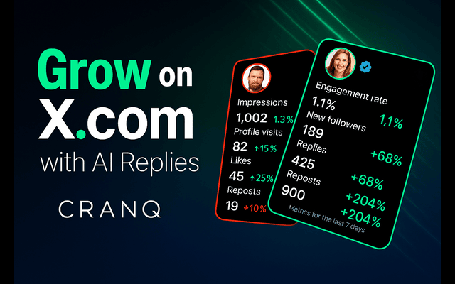 CRANQ – AI Replies for Rapid Growth on X.com / Twitter chrome谷歌浏览器插件_扩展第1张截图