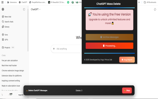 Delete ChatGPT Messages Fast chrome谷歌浏览器插件_扩展第1张截图