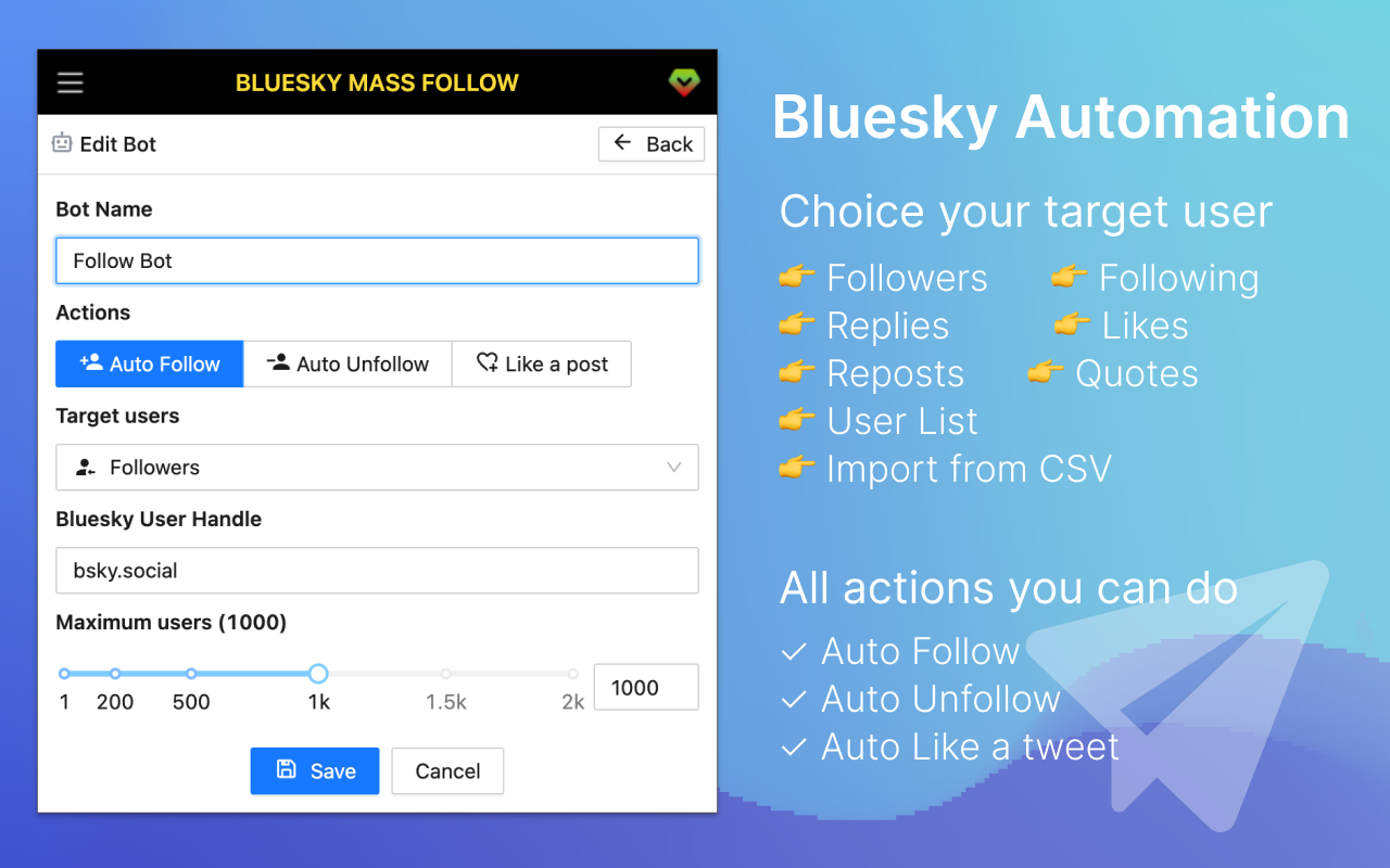 SkyFollow - Bluesky Mass Follow Tool chrome谷歌浏览器插件_扩展第1张截图