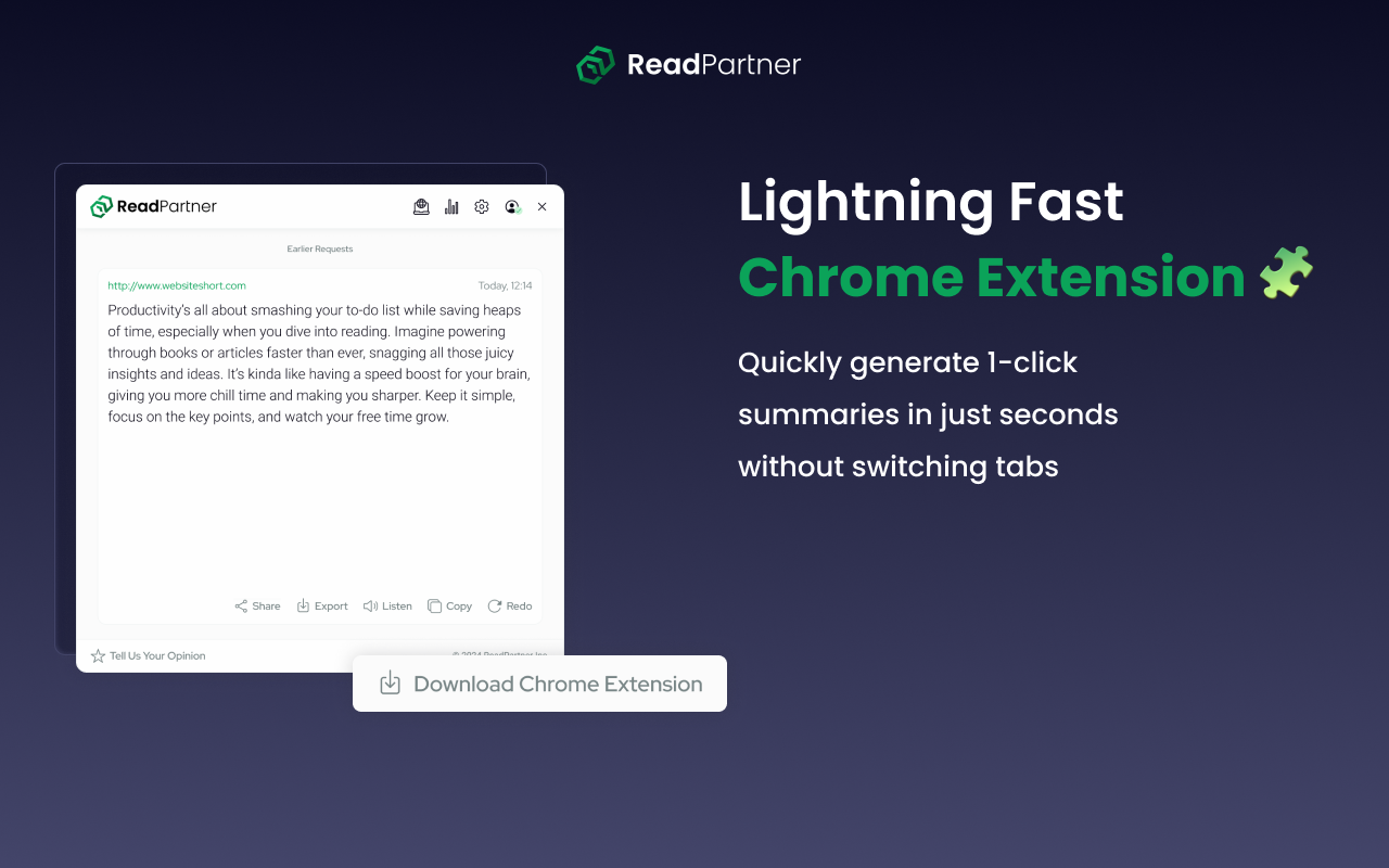 AI Summarizer by ReadPartner: Summarize Articles, YouTube and Documents chrome谷歌浏览器插件_扩展第2张截图