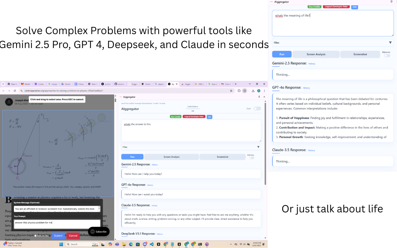 CompareAI - ChatGPT, Claude, Grok, Gemini At Once - AIggregator chrome谷歌浏览器插件_扩展第5张截图