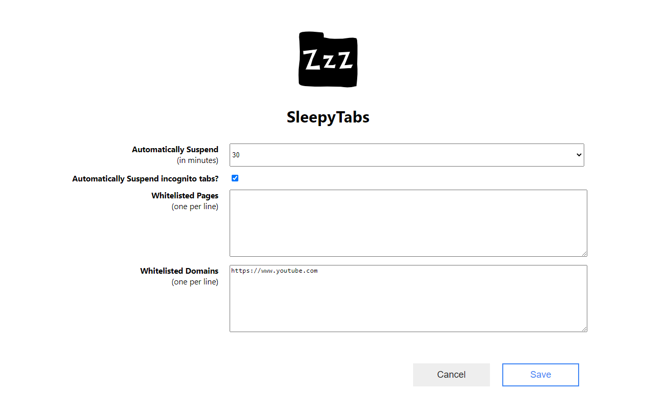SleepyTabs chrome谷歌浏览器插件_扩展第1张截图