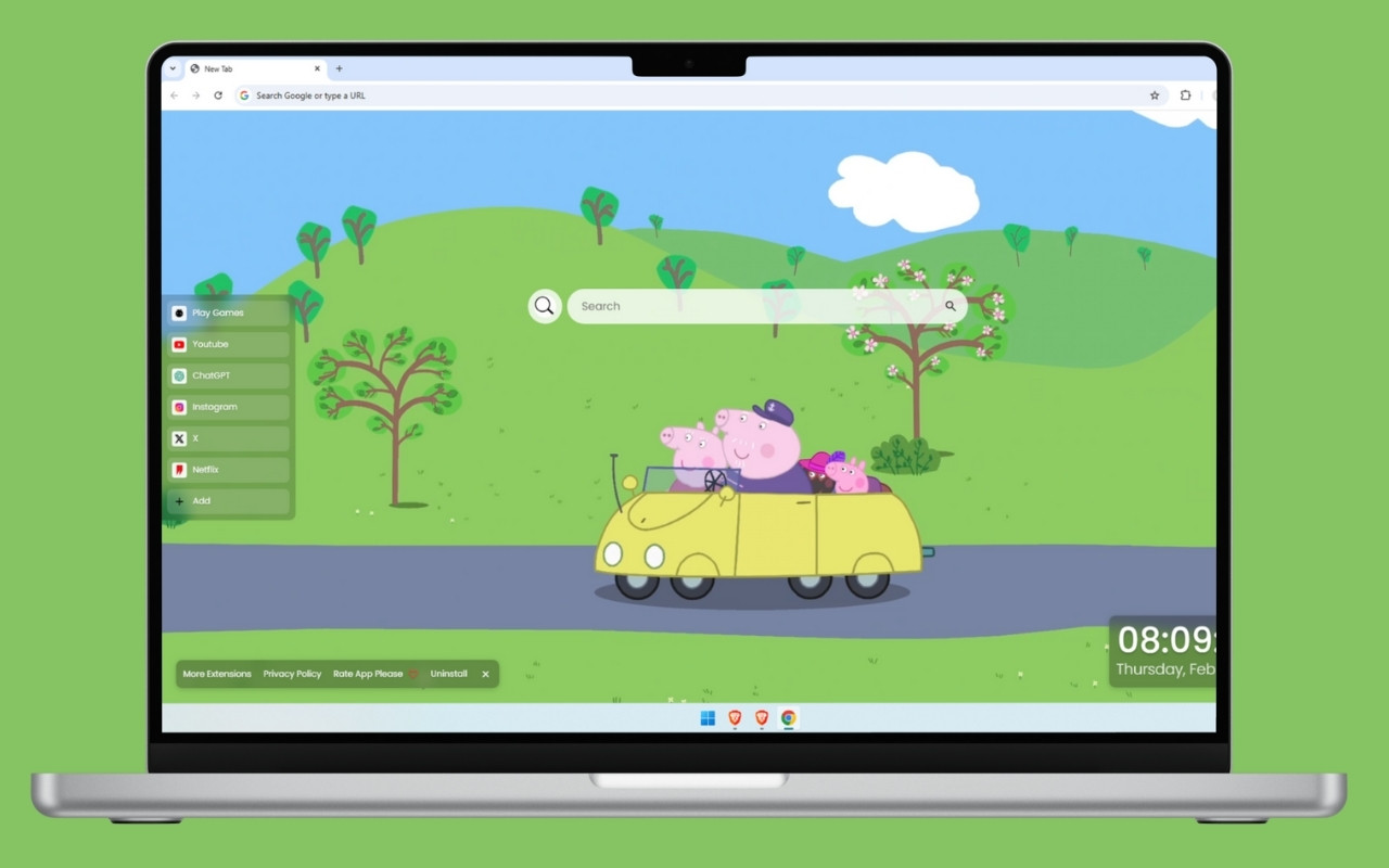 Peppa Pig Live Wallpaper chrome谷歌浏览器插件_扩展第4张截图