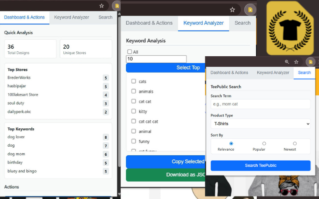 TeePublic Scraper Pro chrome谷歌浏览器插件_扩展第1张截图