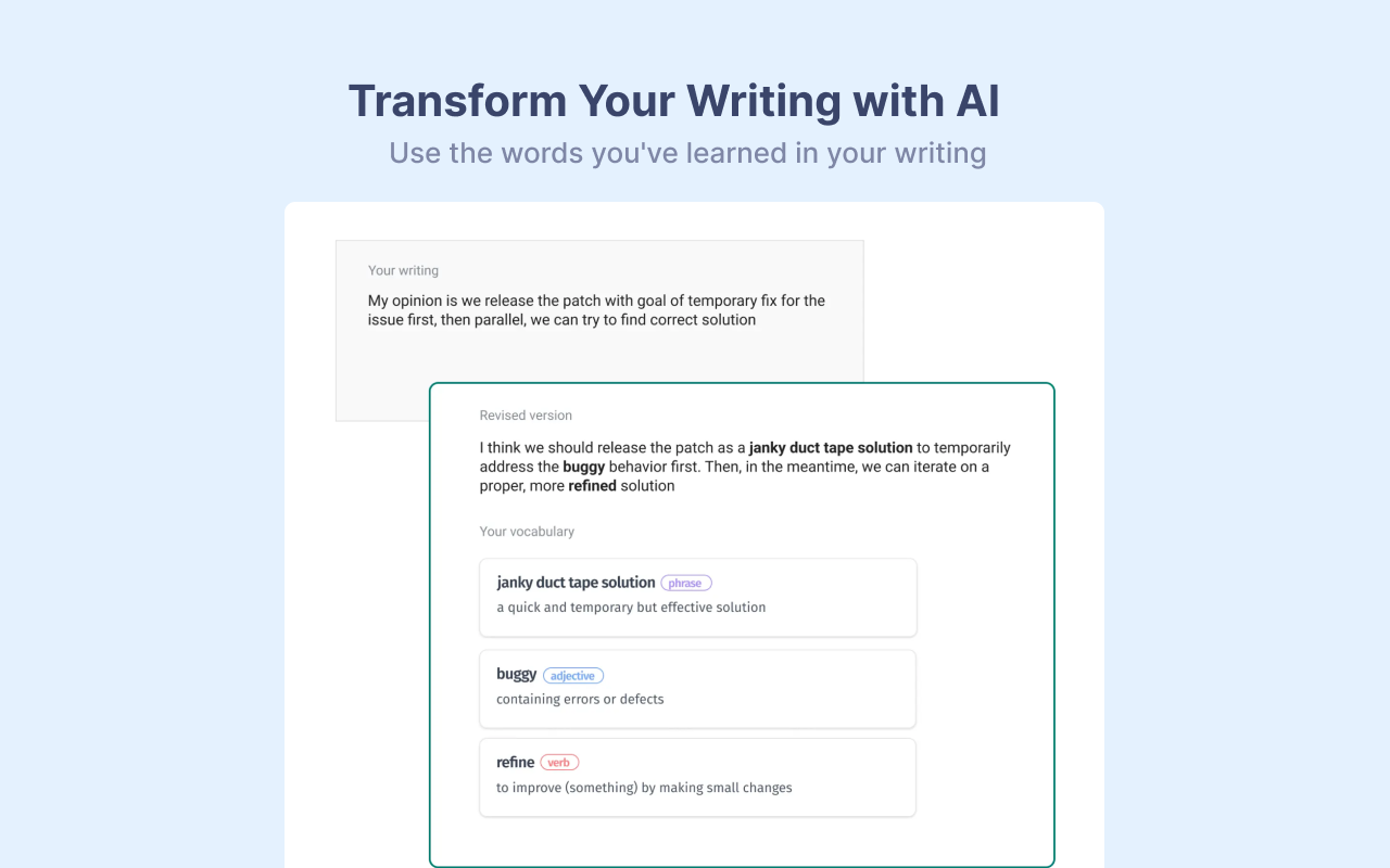 Pickvocab: AI-powered Dictionary & Writing Assistant chrome谷歌浏览器插件_扩展第3张截图