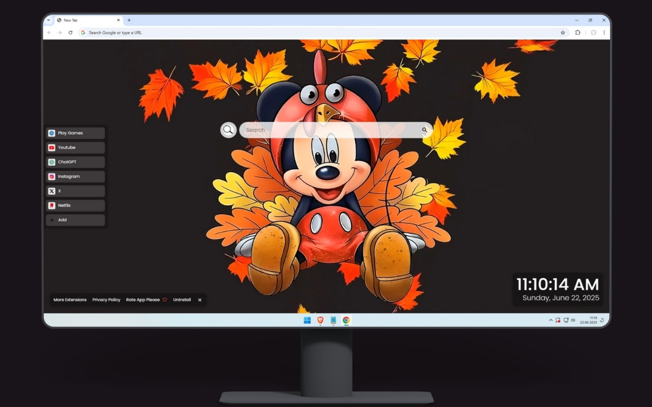 Mickey Mouse Thanksgiving Live Wallpaper chrome谷歌浏览器插件_扩展第1张截图