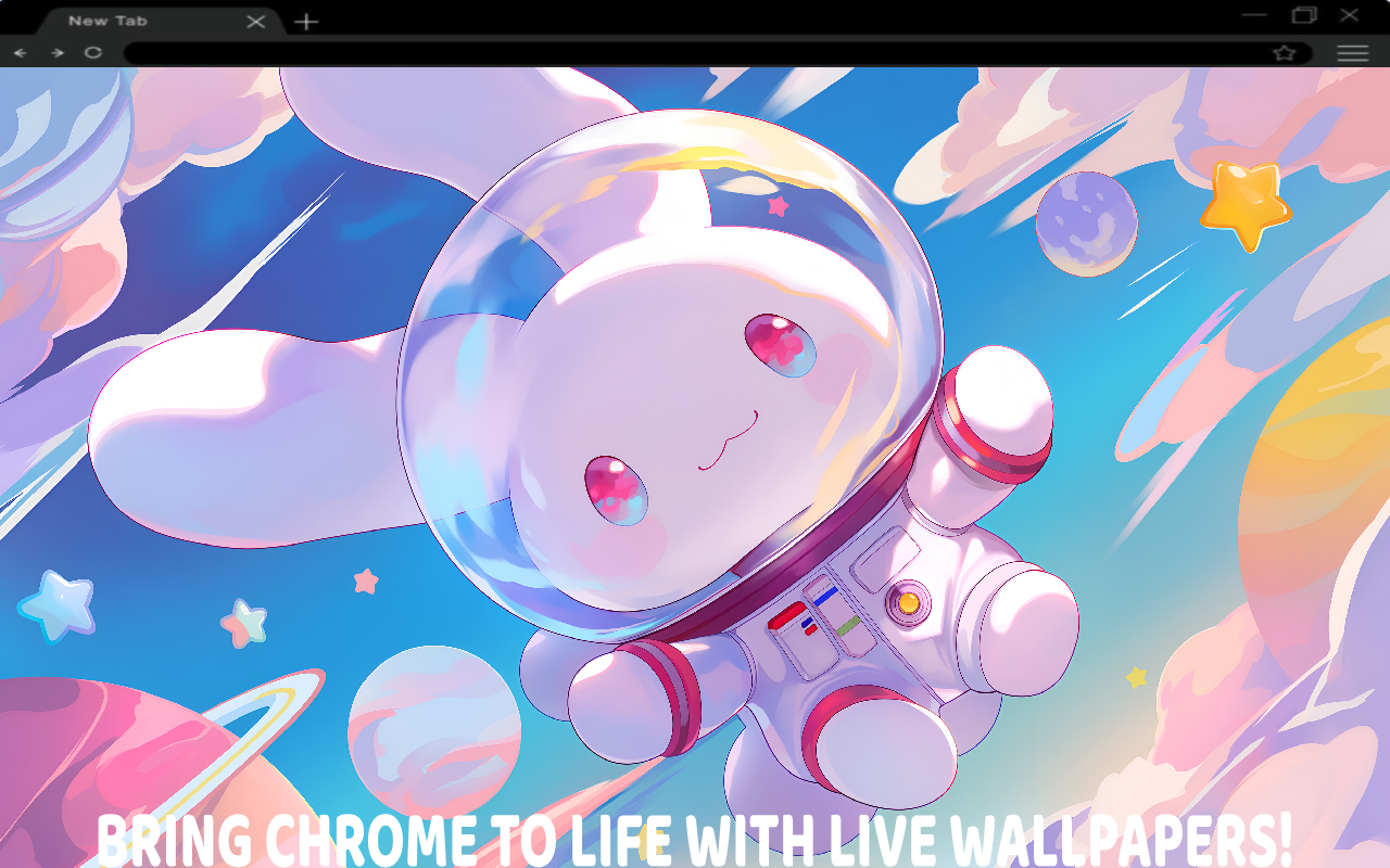 Cinnamoroll Space Adventure Pastel Live Wallpaper chrome谷歌浏览器插件_扩展第1张截图