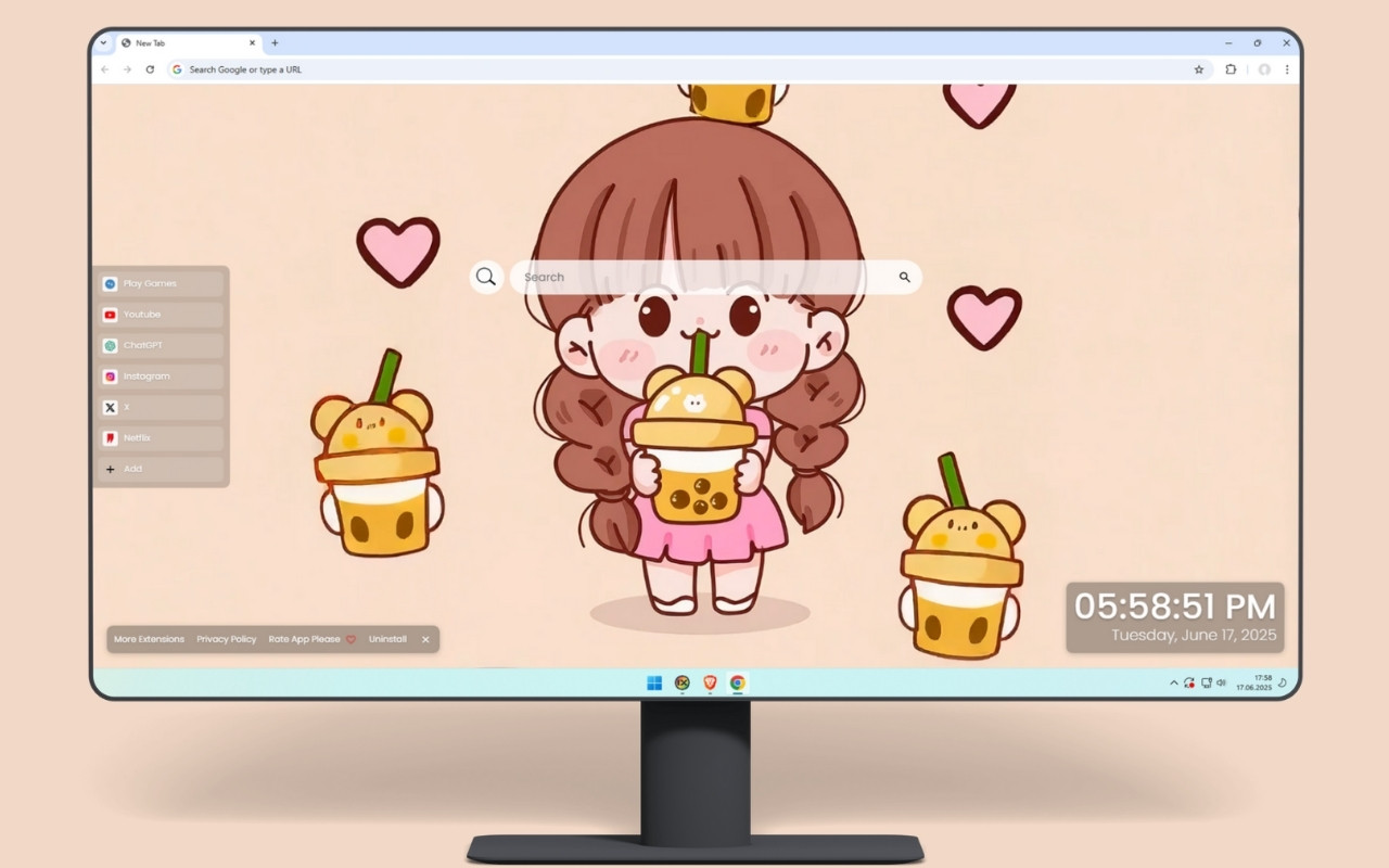 Cute Kawaii Girl Live Wallpaper chrome谷歌浏览器插件_扩展第3张截图