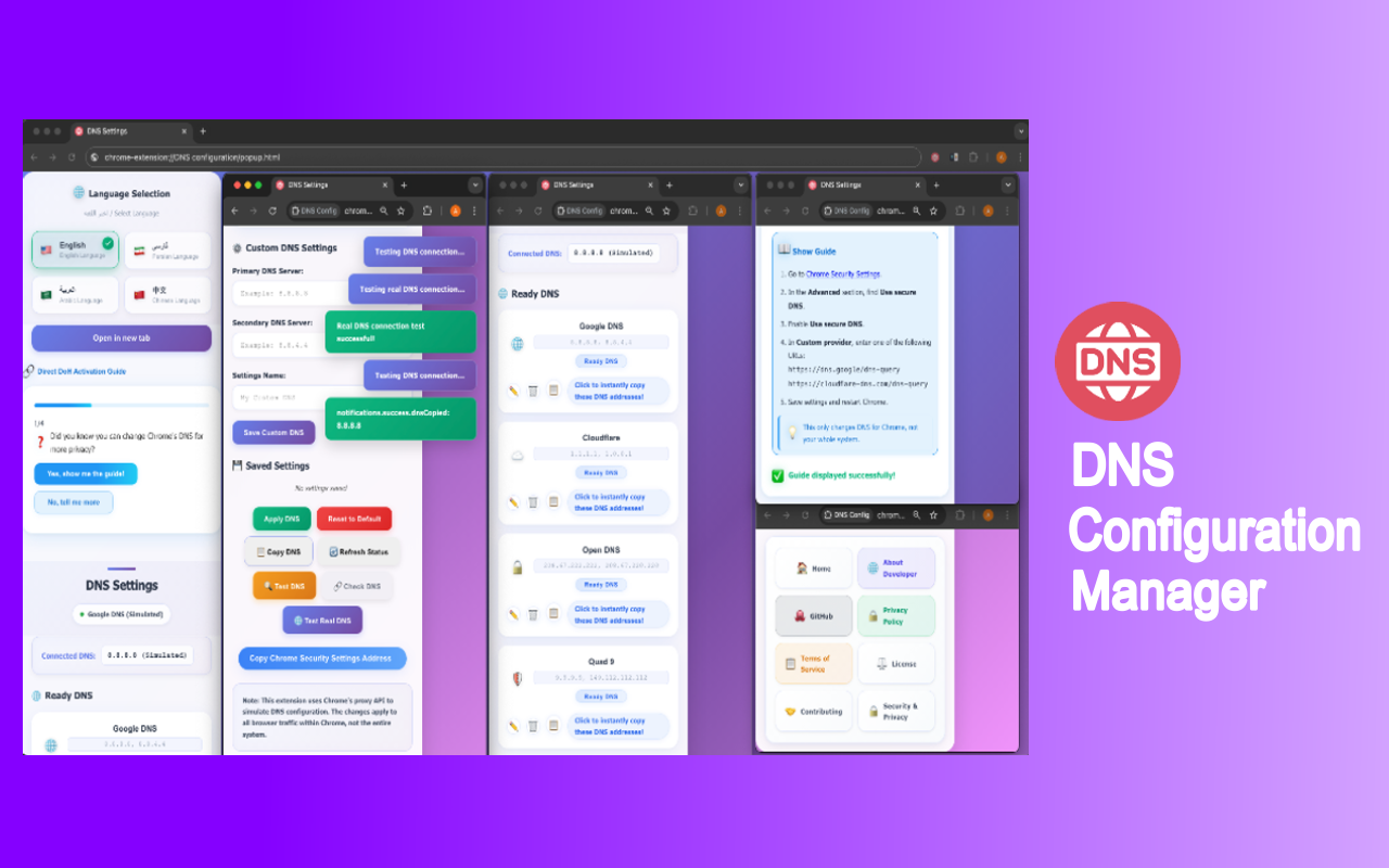 DNS Configuration Manager chrome谷歌浏览器插件_扩展第1张截图