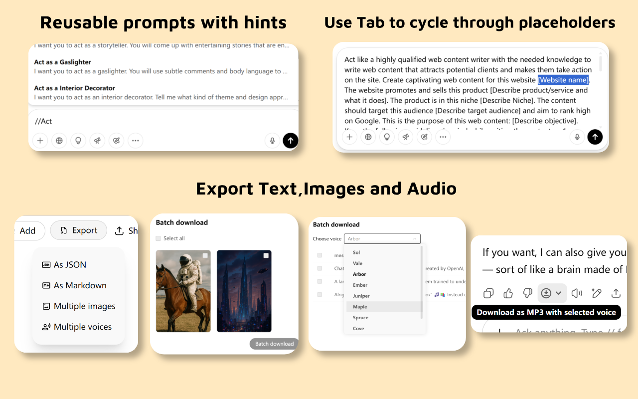ChatGPT 文件夹, 语音保存，提示词管理 & 免费工具 - ChatGPT Mods chrome谷歌浏览器插件_扩展第1张截图