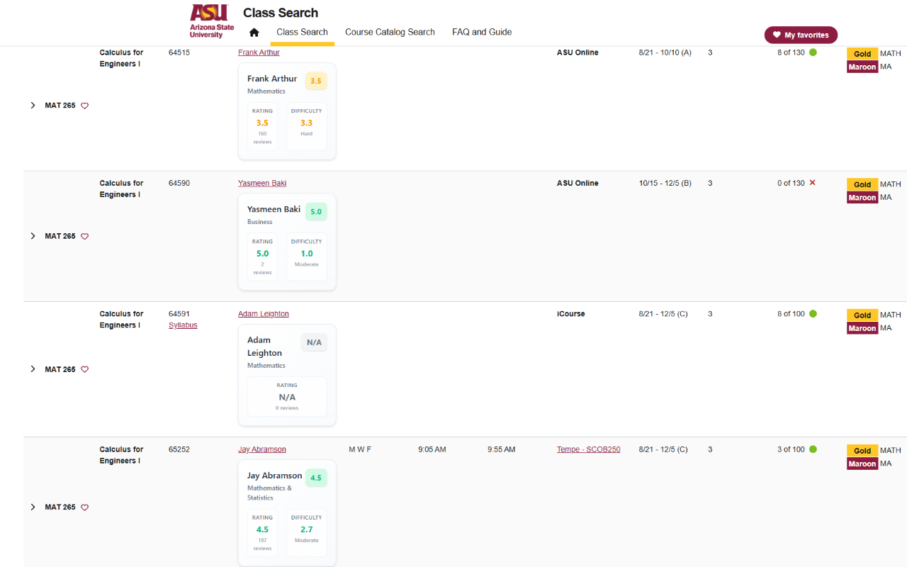 ASU ProfessorView chrome谷歌浏览器插件_扩展第1张截图