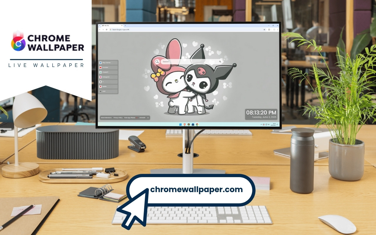 My Melody and Kuromi Hug Live Wallpaper chrome谷歌浏览器插件_扩展第1张截图