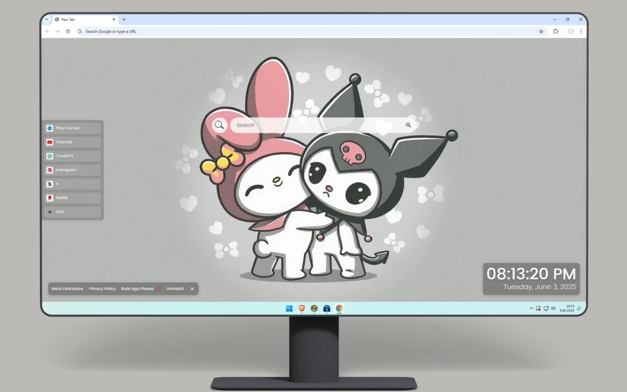 My Melody and Kuromi Hug Live Wallpaper chrome谷歌浏览器插件_扩展第4张截图
