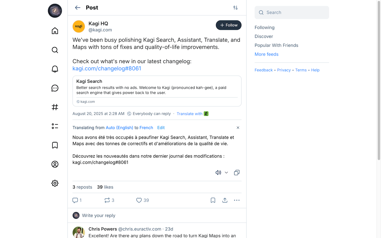 Kagi Translate chrome谷歌浏览器插件_扩展第1张截图