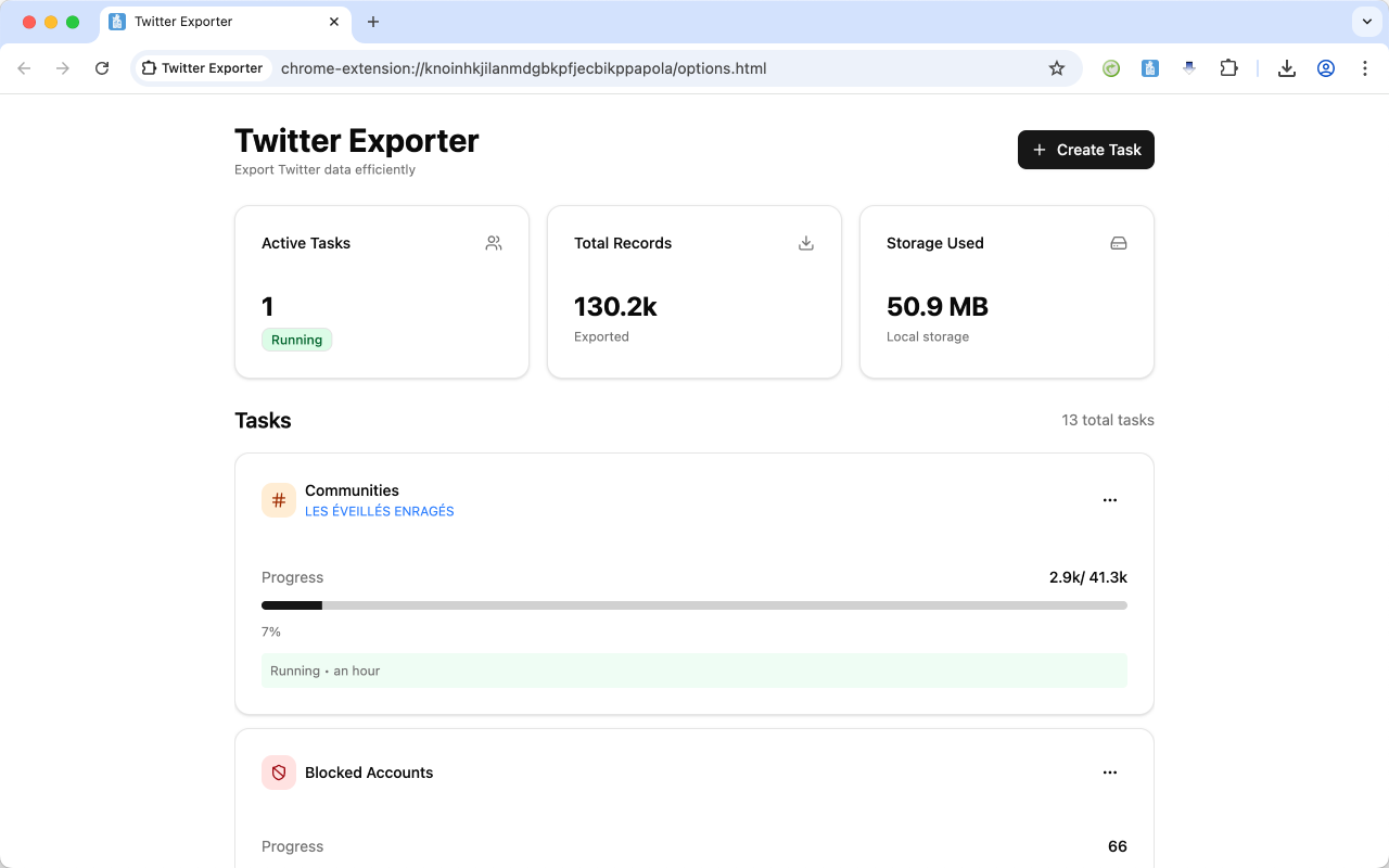 Twitter Exporter chrome谷歌浏览器插件_扩展第1张截图