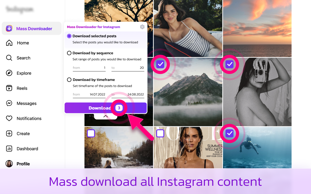 Mass Downloader for Instagram chrome谷歌浏览器插件_扩展第1张截图