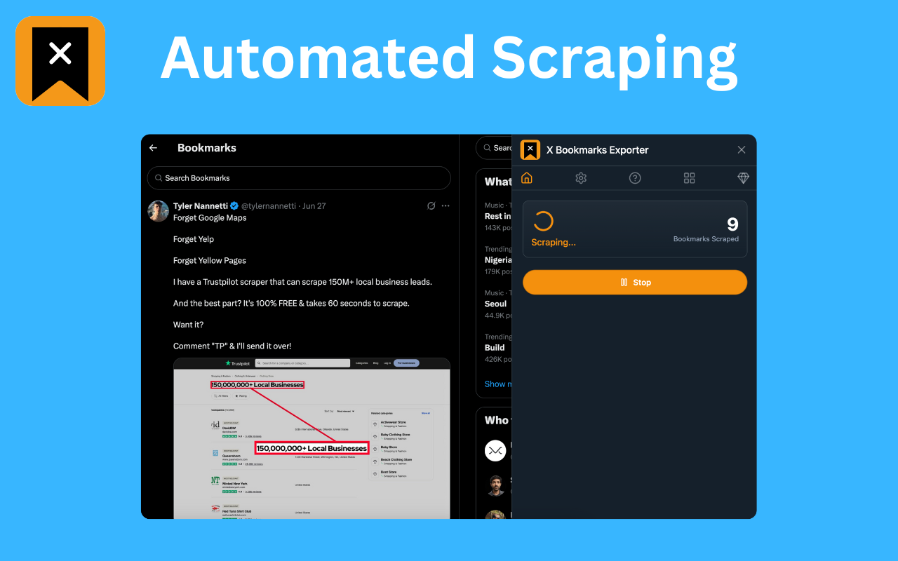 X Bookmarks Exporter - Export Twitter Bookmarks chrome谷歌浏览器插件_扩展第5张截图