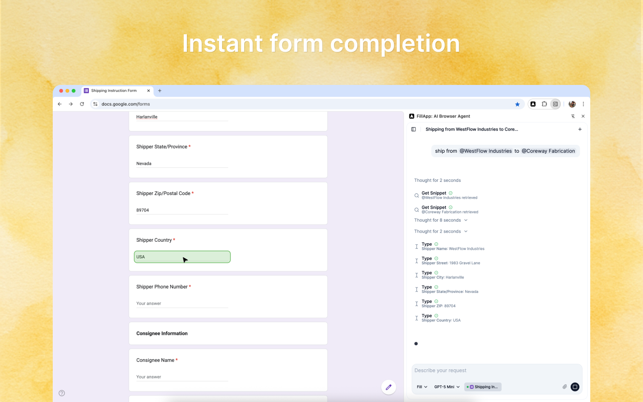 FillApp: AI Browser Agent chrome谷歌浏览器插件_扩展第3张截图