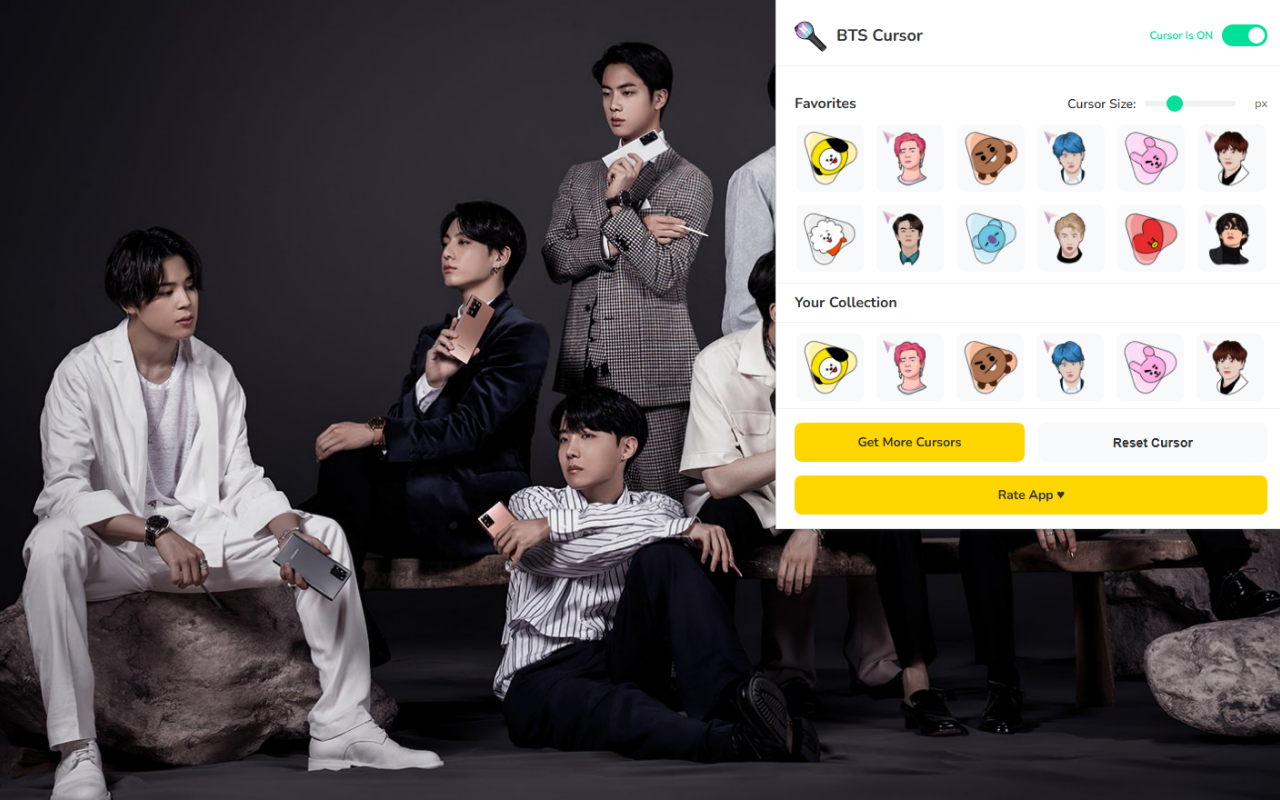 BTS Cursor ★ Custom Cursor for Chrome™ chrome谷歌浏览器插件_扩展第2张截图