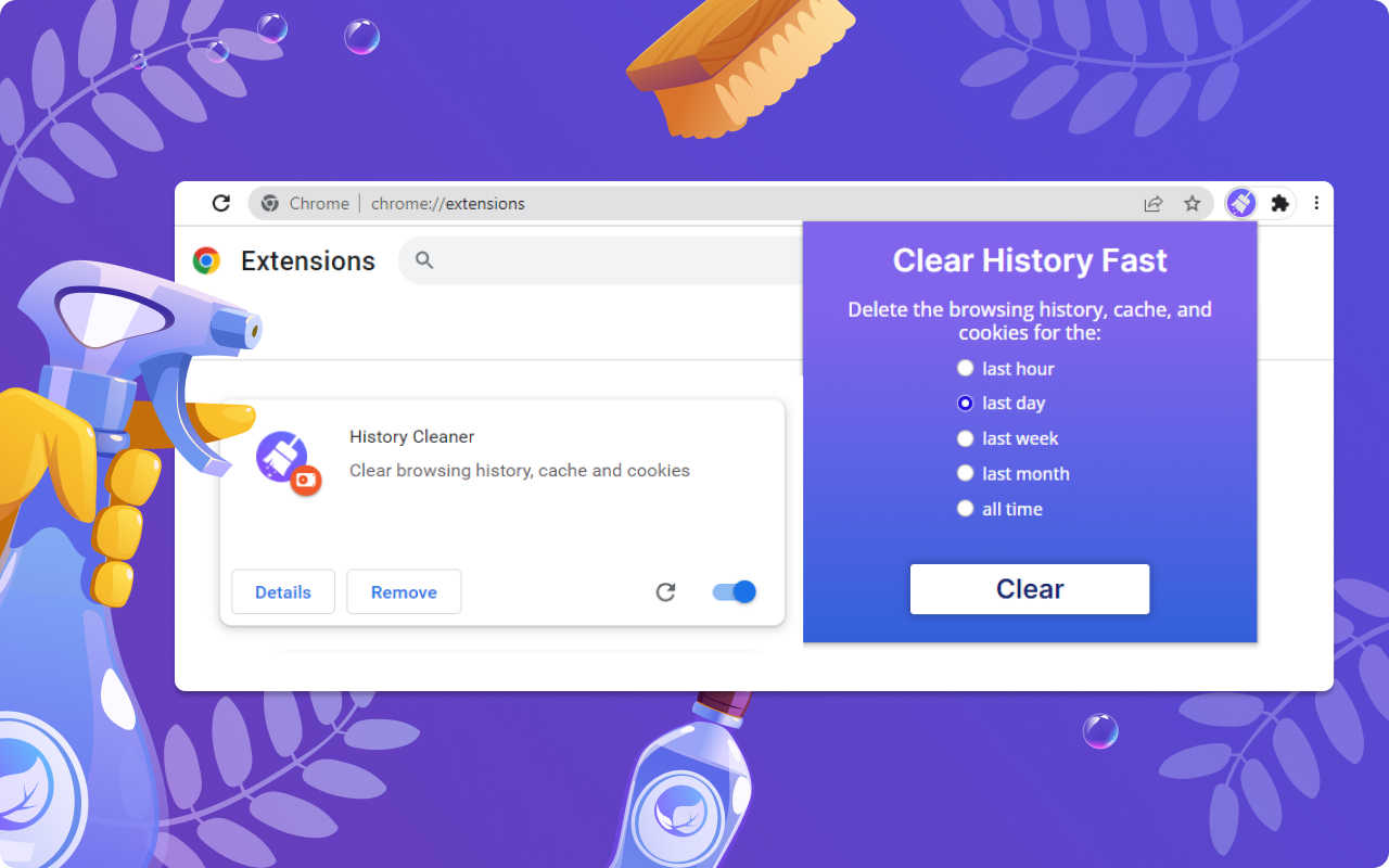 ClearHistoryFast chrome谷歌浏览器插件_扩展第2张截图