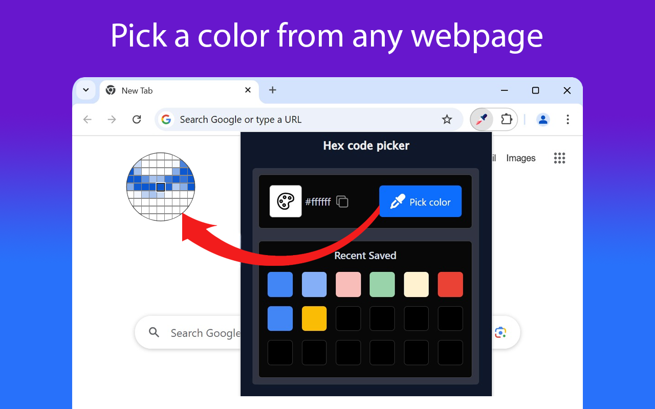 十六进制颜色查找器 chrome谷歌浏览器插件_扩展第1张截图