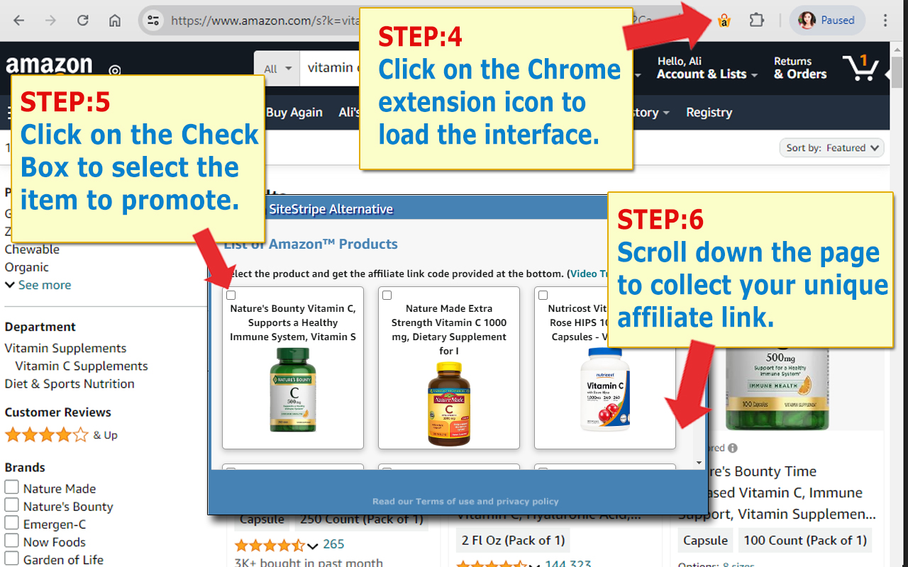 Amazon SiteStripe Alternative chrome谷歌浏览器插件_扩展第1张截图