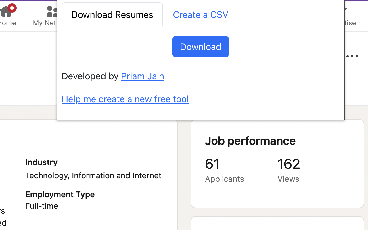 Resume Exporter for Recruiters chrome谷歌浏览器插件_扩展第1张截图